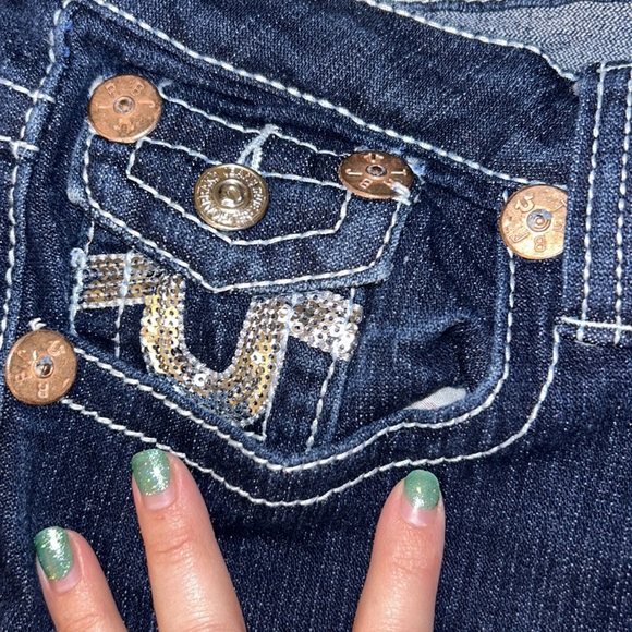 True Religion Dark Blue Flare Jeans - Picture 10 of 13